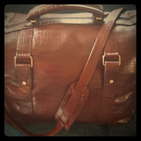 large leather duffle bag